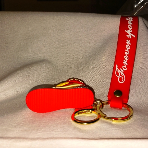 Red and Yellow Sneaker Keychain with Strap NWOT - Picture 3 of 6